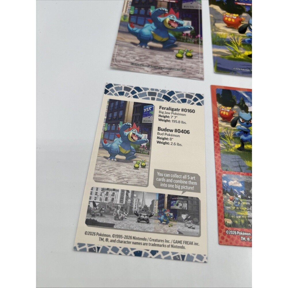 Pokémon Art Card Feraligatr #0160/Darumaka #0554/Dragonite #0149 &Stickers Preow - Picture 4 of 5